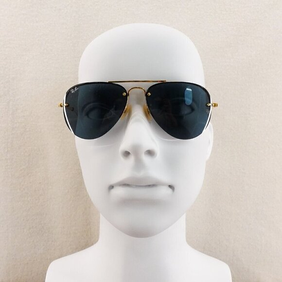 Ray-Ban RB3449 59mm Aviator Sunglasses Gray and Gold OS - Picture 11 of 15